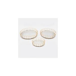 Eurolamp SADA 3x Dekorační podnos pr. 27/33/37 cm zlatá