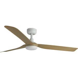 FARO Barcelona FARO 33816WT-Stropní látor PUNT M hnědá/bílá pr. 132 cm WT+dálkové ovládání